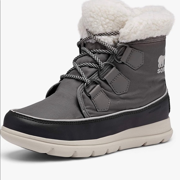 SOREL EXPLORER CARNIVAL WATERPROOF BOOT WITH FAUX FUR COLLAR size 8 - Picture 2 of 7